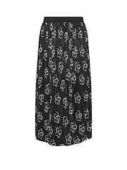 Yours Curve Black Light Floral Pleated Skirt - Image 5 of 5