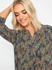 Yours Curve Black Abstract Long Sleeve Shirt - Image 4 of 5