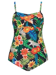 Yours Curve Black Twist Front Bandeau Swimsuit - Image 6 of 7