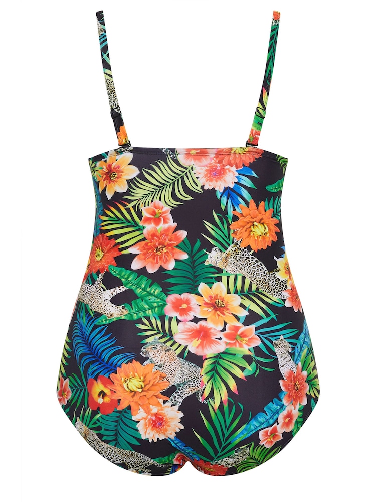 Yours Curve Black Twist Front Bandeau Swimsuit - Image 7 of 7