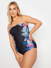 Yours Curve Black Palm Swimsuit - Image 2 of 7