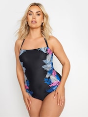 Yours Curve Black Palm Swimsuit - Image 3 of 7