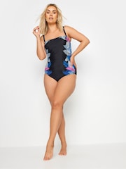 Yours Curve Black Palm Swimsuit - Image 4 of 7