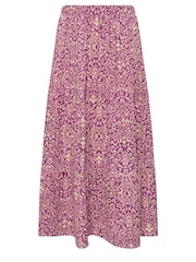Yours Curve Pink Paisley Print Textured Maxi Skirt - Image 4 of 4