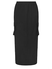 Yours Curve Black Textured Utility Maxi Skirt - Image 5 of 5