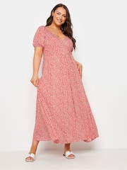 Yours Curve Red Polka Dot Wrap Dress - Image 1 of 5