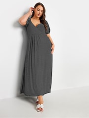 Yours Curve Black Polka Dot Wrap Dress - Image 1 of 5