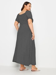 Yours Curve Black Polka Dot Wrap Dress - Image 3 of 5