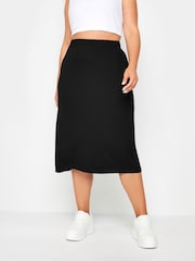 Yours Curve Black Midaxi Tube Skirt - Image 1 of 5
