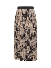 Yours Curve Black Floral Pleated Skirt - Image 5 of 5