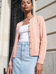 Roman Pink Textured Cable Cardigan - Image 1 of 4