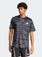adidas Black Train Essentials Camo AOP T-Shirt - Image 1 of 6