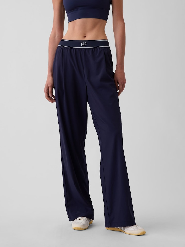 Gap Navy Fit Pleated Easy Logo Trousers - Image 1 of 6 Gap Navy Fit Pleated Easy Logo Trousers - Image 1 of 6