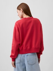 Červená - Gap VintageSoft Oversized Split-Hem Sweatshirt - Obrázek 2 z 4