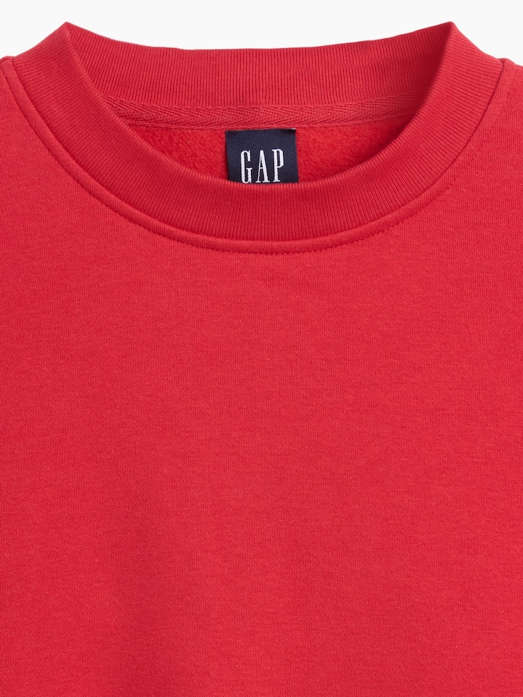Červená - Gap VintageSoft Oversized Split-Hem Sweatshirt - Obrázek 4 z 4