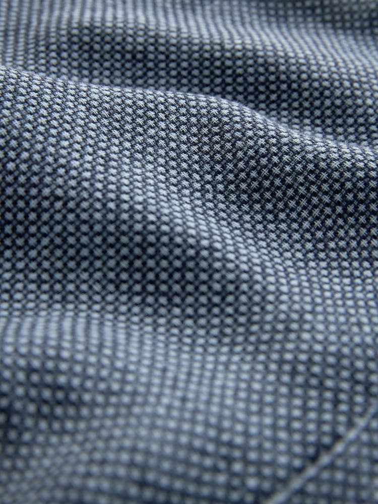 Navy Blue Overhead Cotton Linen Blend Short Sleeve Shirt - Image 8 of 8 Navy Blue Overhead Cotton Linen Blend Short Sleeve Shirt - Image 8 of 8