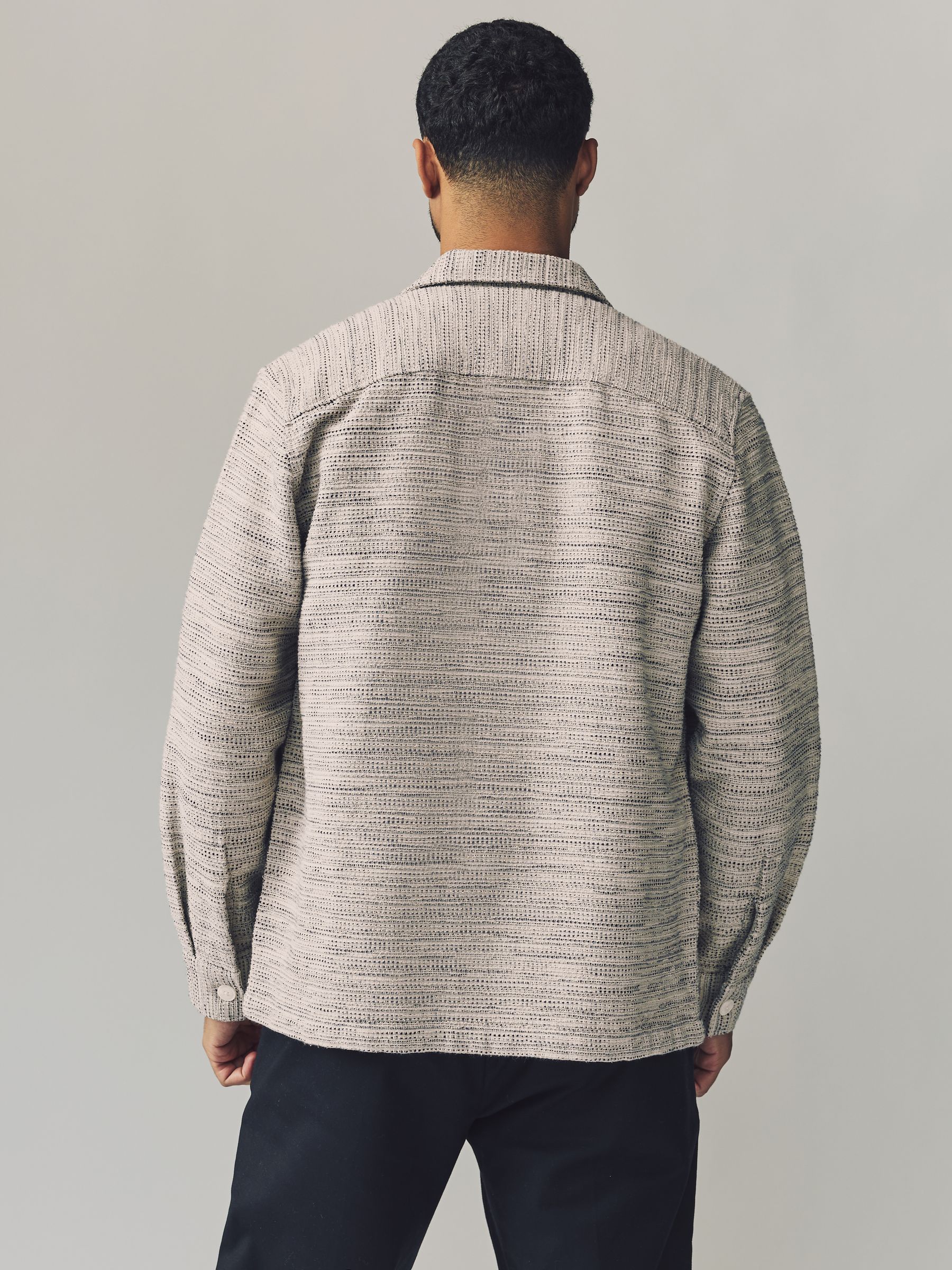 Buy Indigo Blue 100% Cotton Textured Pattern Shacket from the Next UK online shop