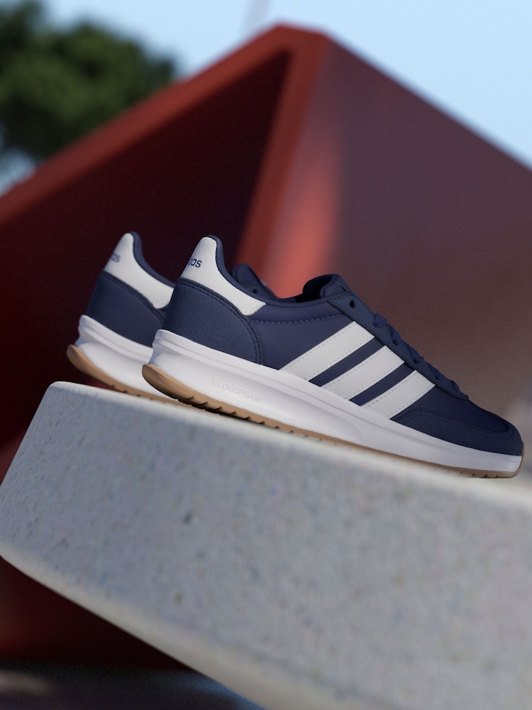 adidas Navy/White Run 70s 2.0 Trainers - Image 4 of 17