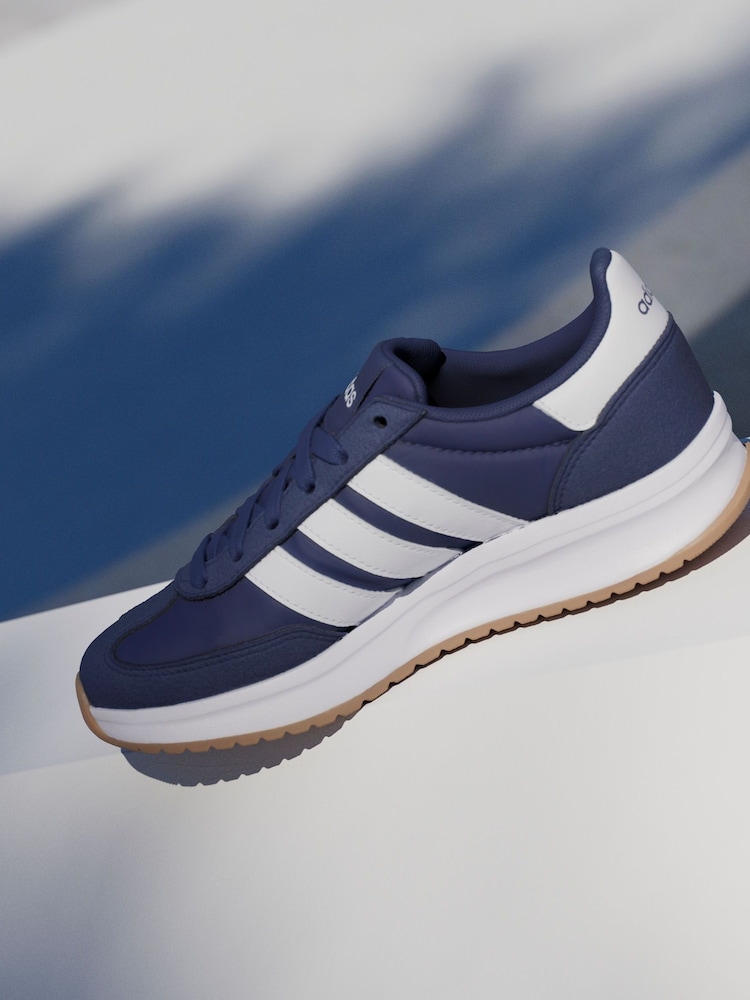 adidas Navy/White Run 70s 2.0 Trainers - Image 5 of 17