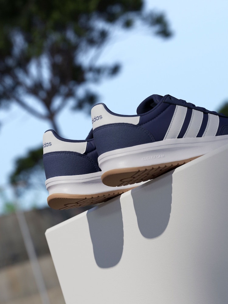 adidas Navy/White Run 70s 2.0 Trainers - Image 6 of 17