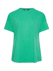 Yours Curve Green Oversize Side Split Linen Look T-Shirt - Image 5 of 5