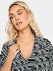 Yours Curve Black Abstract Print Swing Top - Image 4 of 5