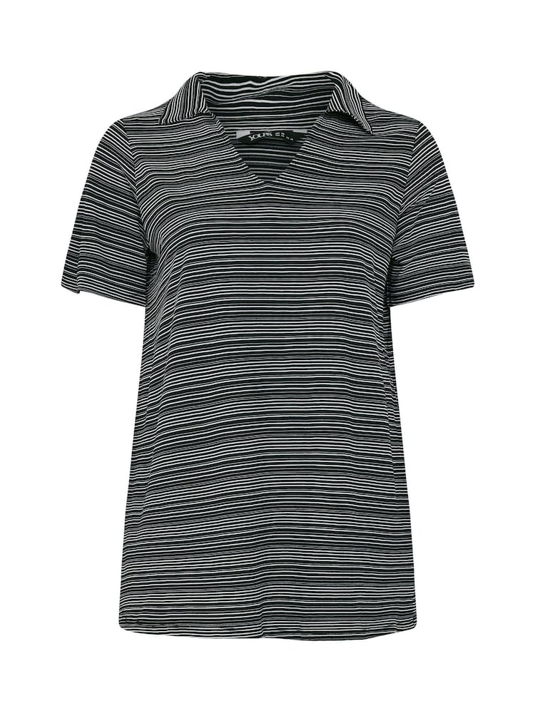 Yours Curve Black Abstract Print Swing Top - Image 5 of 5