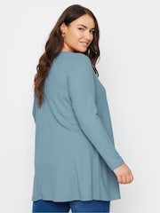 Yours Curve Green Ribbed Swing Top - Image 3 of 5