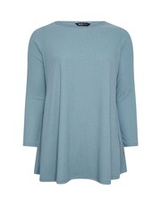Yours Curve Green Ribbed Swing Top - Image 5 of 5
