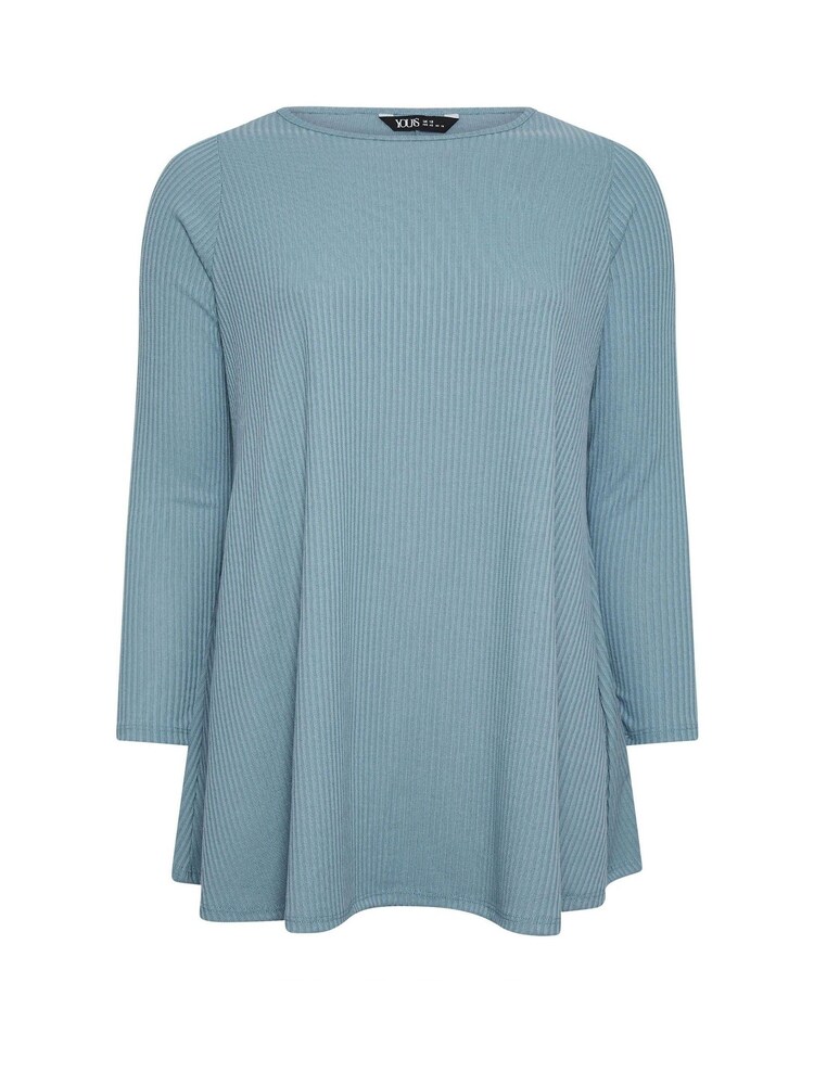 Yours Curve Green Ribbed Swing Top - Image 5 of 5 Yours Curve Green Ribbed Swing Top - Image 5 of 5
