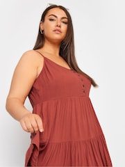 برتقالي - Yours Curve Tiered Crinkle Vest Top - صورة 5 من 6