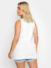 Yours Curve White Sequin Embellished Vest Top - Image 3 of 5