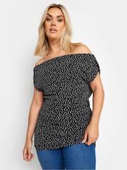 Yours Curve Polka Dot Bardot Top - Bild 1 von 5