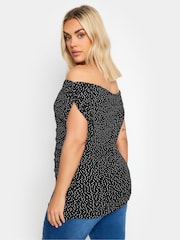 Yours Curve Polka Dot Bardot Top - Bild 3 von 5