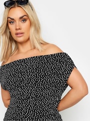 Yours Curve Polka Dot Bardot Top - Bild 4 von 5