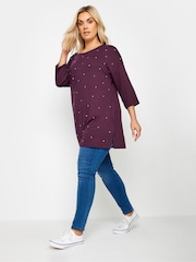 Yours Curve Purple Star Embellished Swing Top - Image 2 of 5