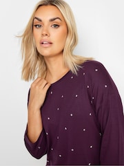 Yours Curve Purple Star Embellished Swing Top - Image 4 of 5