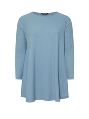 Yours Curve Blue Ribbed Swing Top - Image 5 of 5
