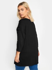 Yours Curve Black Star Embellished Swing Top - Image 2 of 5
