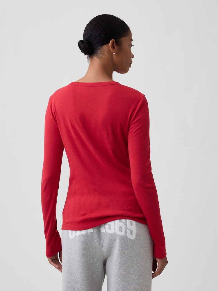 Rojo - Gap Modern Ribbed Long Sleeve T-Shirt - Imagen 2 de 5 Rojo - Gap Modern Ribbed Long Sleeve T-Shirt - Imagen 2 de 5