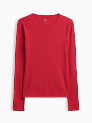 Rojo - Gap Modern Ribbed Long Sleeve T-Shirt - Imagen 5 de 5