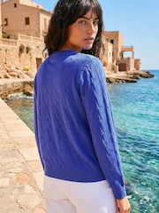 Roman Blue Textured Cable Cardigan - Image 2 of 4