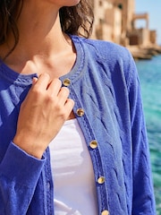 Roman Blue Textured Cable Cardigan - Image 4 of 4