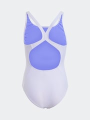 adidas Purple 3 Stripe C Back Swimsuit - Image 2 of 5