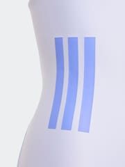 adidas Purple 3 Stripe C Back Swimsuit - Image 4 of 5