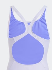 adidas Purple 3 Stripe C Back Swimsuit - Image 5 of 5