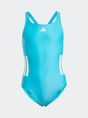 adidas Green 3 Stripe C Back Swimsuit - Image 1 of 5