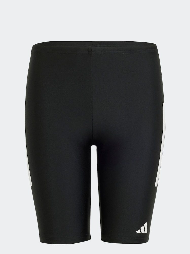 adidas Black 3 Stripes Swim Jammers - Image 1 of 5
