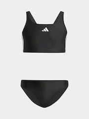 adidas Black 3 Stripe V Back Bikini Briefs - Image 1 of 8