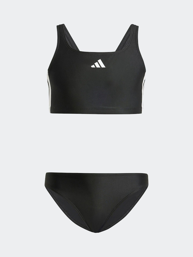 adidas Black 3 Stripe V Back Bikini Briefs - Image 1 of 8